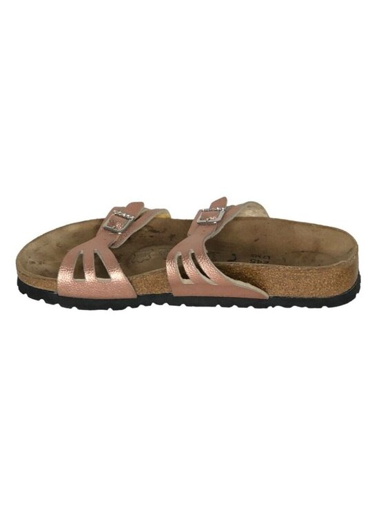 Birkenstock Sandals Womens 38 Leather Metallic Pink Flats  Shoes Slip Ons US 7 - Picture 9 of 12